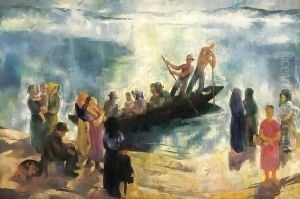 Crossing the Danube 1928 by Istvan Desi-Huber