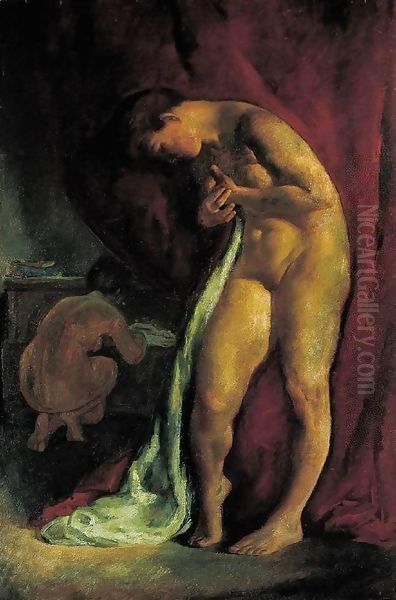 Nude in Front of a Red Drapery (After Bath) c 1919 - view 1