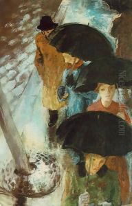 Umbrellas 1939 by Istvan Desi-Huber