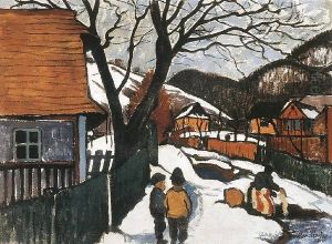 Village at Winter 1910 by Robert King