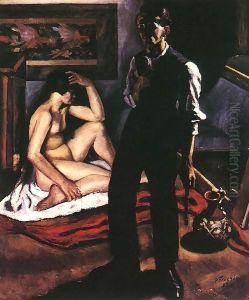 Painter with Model 1924 by George Loftus Noyes