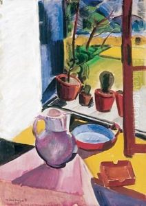 Flowerpots on the Windowsill 1931 by Karl Briullov