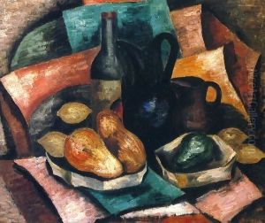 Still Life with Bottle and Pitchers