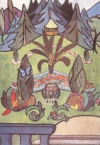 Autumn Garden (Illustration to The Wanderings of the Little Blue Butterfly in Fairyland) 1918 by Adolf Fenyes
