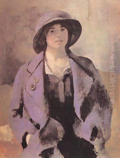 Woman in Blue Robe 1918 - view 1