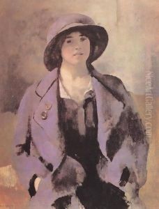 Woman in Blue Robe 1918