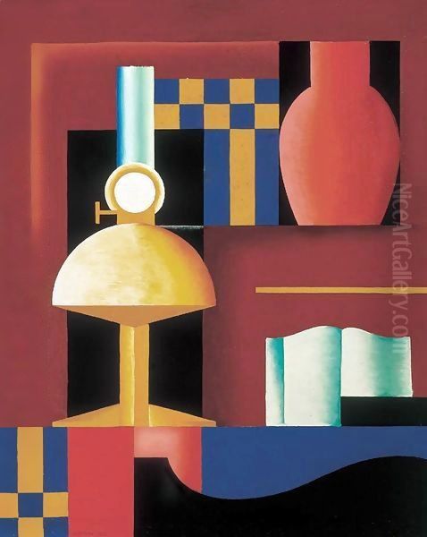 Composition with Paraffine Lamp, Vase and Book - view 1