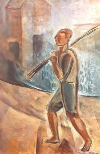 Fisherman at Lake Balaton 1937-38 by Jeno Gadanyi