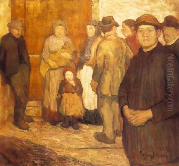 In Front of a Night Asylum 1907 - view 1