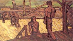 Workers in the Harbour 1912 by Jeno Gadanyi
