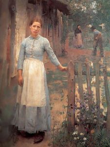 The Girl at the Gate 1889 by Sandor Nagy