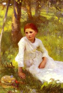 Noon In The Hayfield 1897 by Sandor Nagy