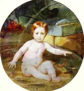 Child in a Swimming Pool Portrait of Prince A G Gagarin in Childhood 1829 Child in a Swimming Pool Portrait of Prince A G Gagarin in Childhood 1829