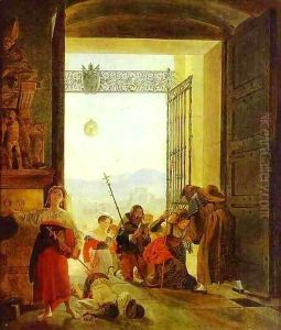 Pilgrims at the Entrance of the Lateran Basilica 1825