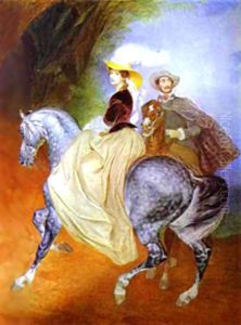 Portrait of Ye Mussart and E Mussart Riders 1849 Portrait of Ye Mussart and E Mussart Riders 1849
