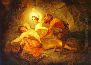 Diana Endymion and Satyr by Jules-Elie Delaunay