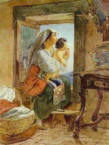 Italian Woman with a Child by a Window