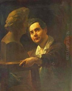 Portrait of Sculptor I P Vitaly by Jules-Elie Delaunay