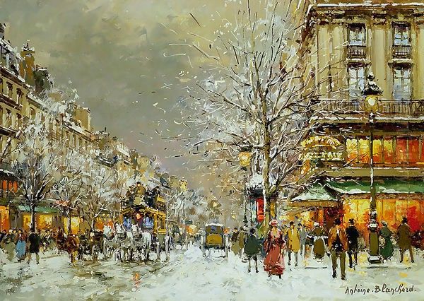 Boulevard des Capucines et Cafe de la Paix en Hiver - view 1