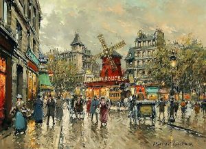 Le Moulin Rouge Place Blanche a Montmartre by Agost Benkhard
