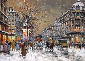 Les Grands Boulevards sous la Neige by Agost Benkhard