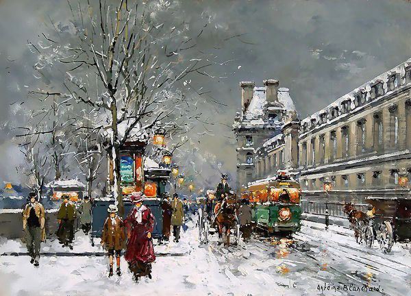 Quai du Louvre Sous la Neige - view 1