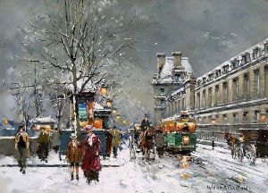 Quai du Louvre Sous la Neige