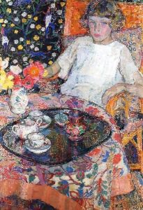 Little Girl at the Table by Lassak Lajos