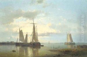 Shipping in a calm estuary