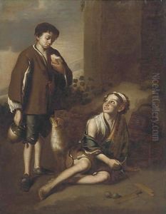 Invitation to the game of Poleta by Bartolome Esteban Murillo