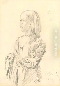 Portrait of a girl by Alphonse Maria Mucha