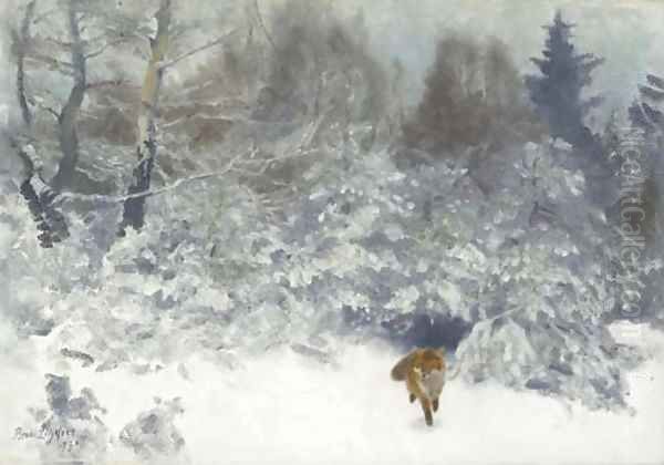 Fox in a Winter landscape - view 1