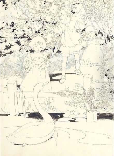 An illustration for The Big Book of Nursery Rhymes Ugly duckling by Charles Robinson