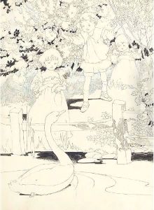 An illustration for The Big Book of Nursery Rhymes Ugly duckling by Charles Robinson