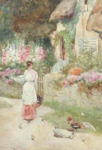 Feeding the chickens by David Woodlock