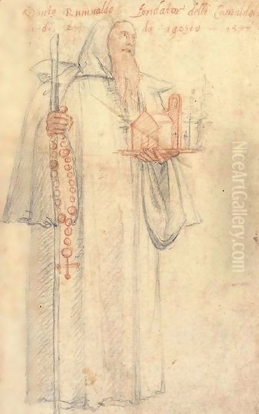 Fra Stefano, Procurator of the Camaldolites at Vallombrosa, as Saint Romuald, holding a model of a church and a rosary - view 1