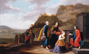 Christ and the woman of Samaria by Floris Gerritsz. van Schooten