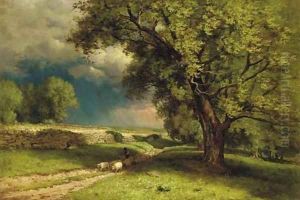 Landscape with Sheep by George Inness