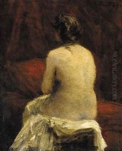 Etude de femme nue vue de dos by Ignace Henri Jean Fantin-Latour