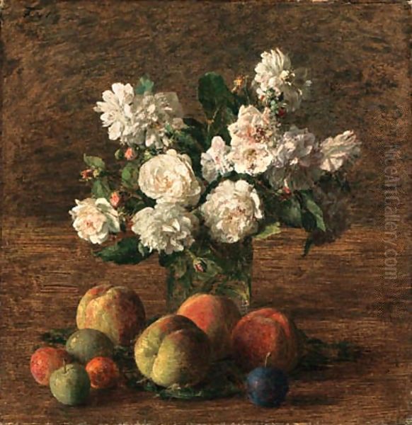 Nature morte roses et fruits - view 1