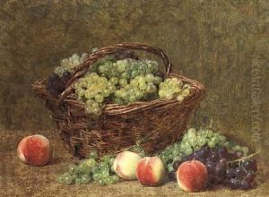 Panier de raisins blancs et de paches by Ignace Henri Jean Fantin-Latour