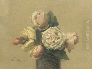 Roses jaunes et roses by Ignace Henri Jean Fantin-Latour