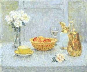 La table blanche by Henri Eugene Augustin Le Sidaner