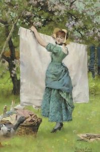 Curious Geese by Henry John Yeend King