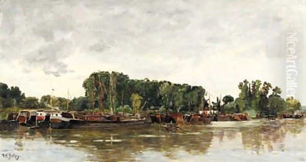 Barges a Rangiport sur Seine - view 1