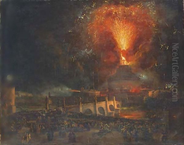 Fireworks over Castel Sant'Angelo, Rome - view 1