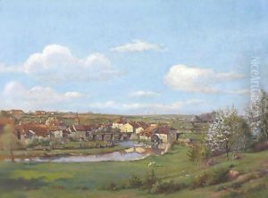 A French River Town by Jean Ferdinand Monchablon