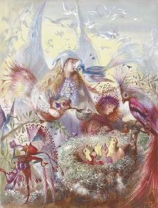 Fairies and a bird's nest by John Anster Fitzgerald