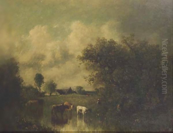 Vaches au bord de l'eau - view 1