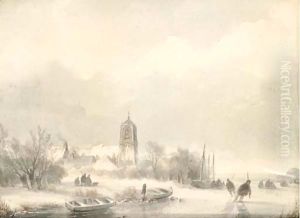 A polder landscape in winter